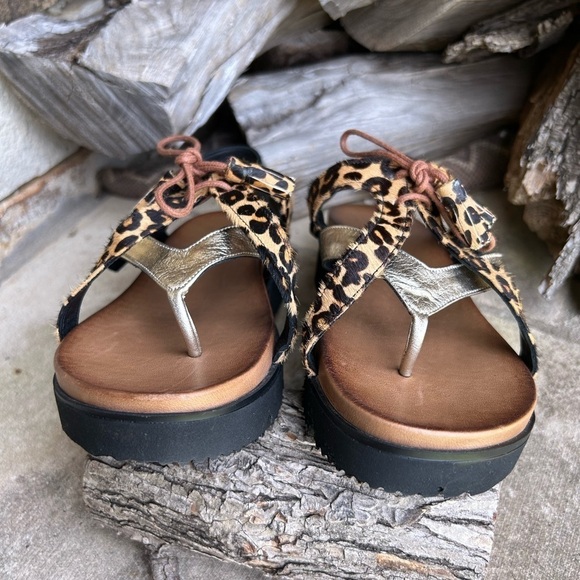 Inuovo leopard print leather strappy sandal NWOB Sz-37(6.5)  L - Picture 6 of 7